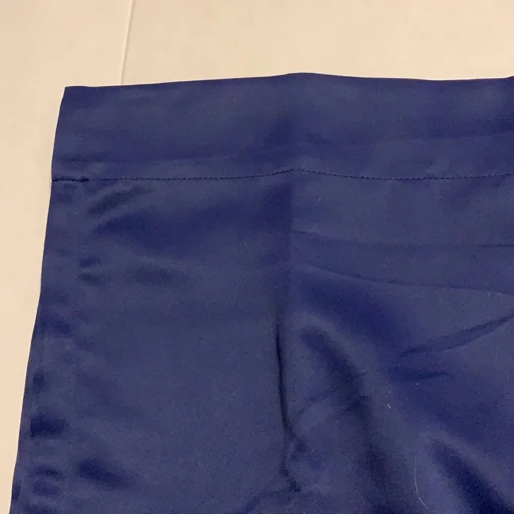 One navy blue panel window curtain. 80 x 42